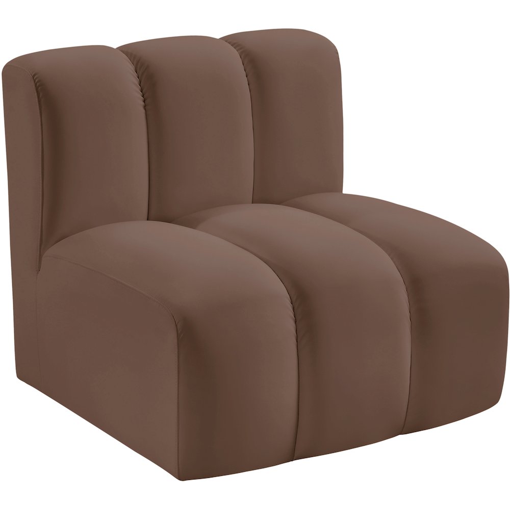 Arc Brown Vegan Leather Straight Chair