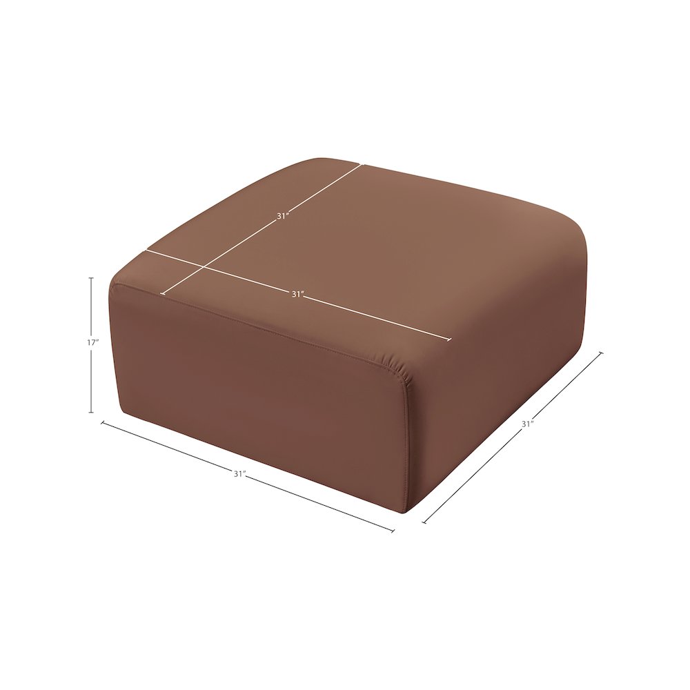 Arc Cognac Vegan Leather Ottoman