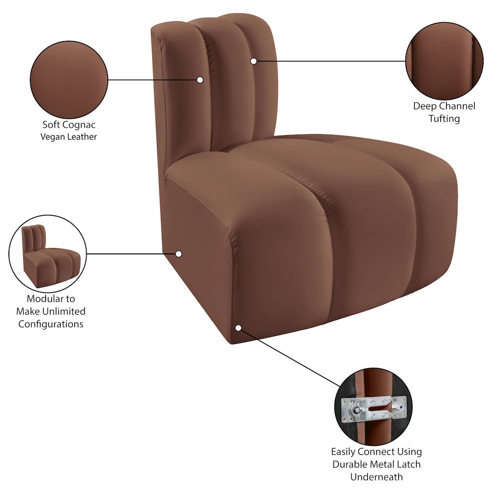 Arc Cognac Vegan Leather Reverse Corner