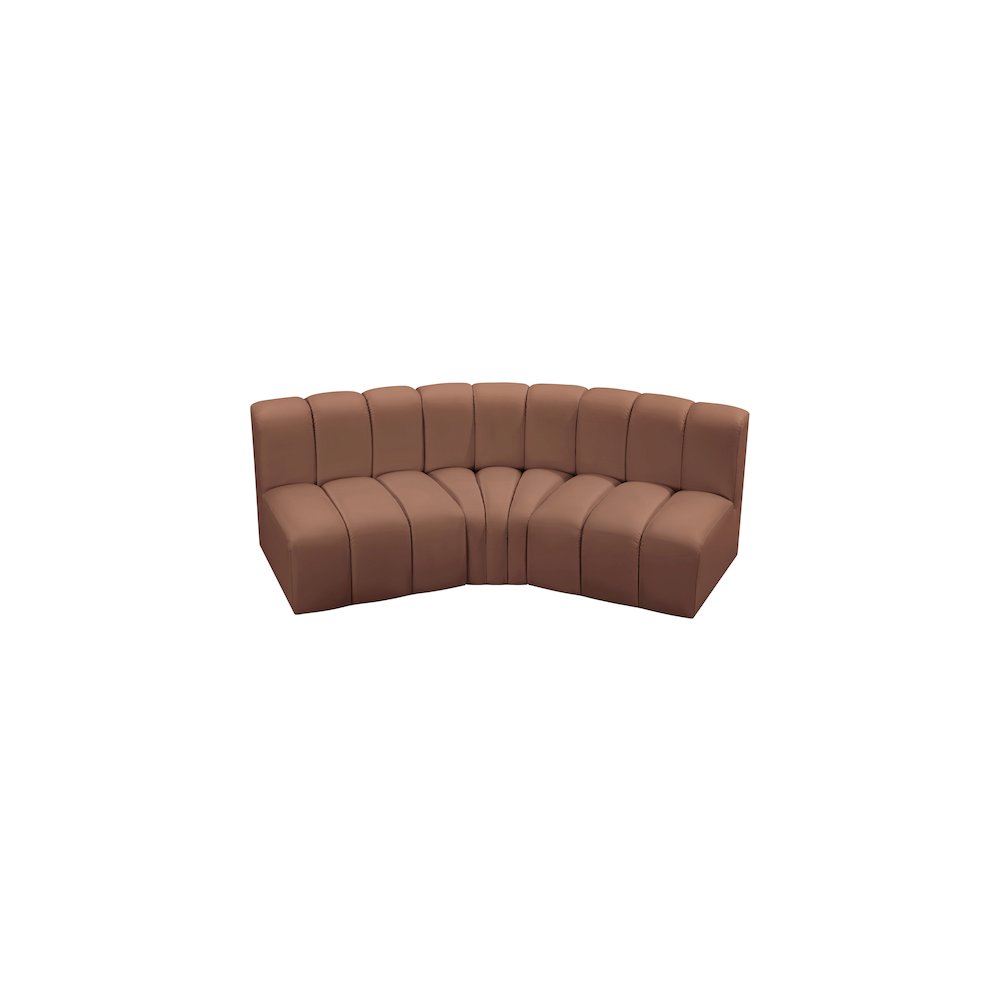 Arc Cognac Vegan Leather Modular Sofa