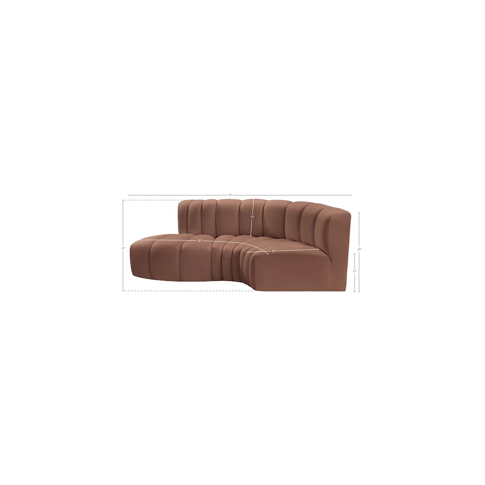 Arc Cognac Vegan Leather Modular Sofa