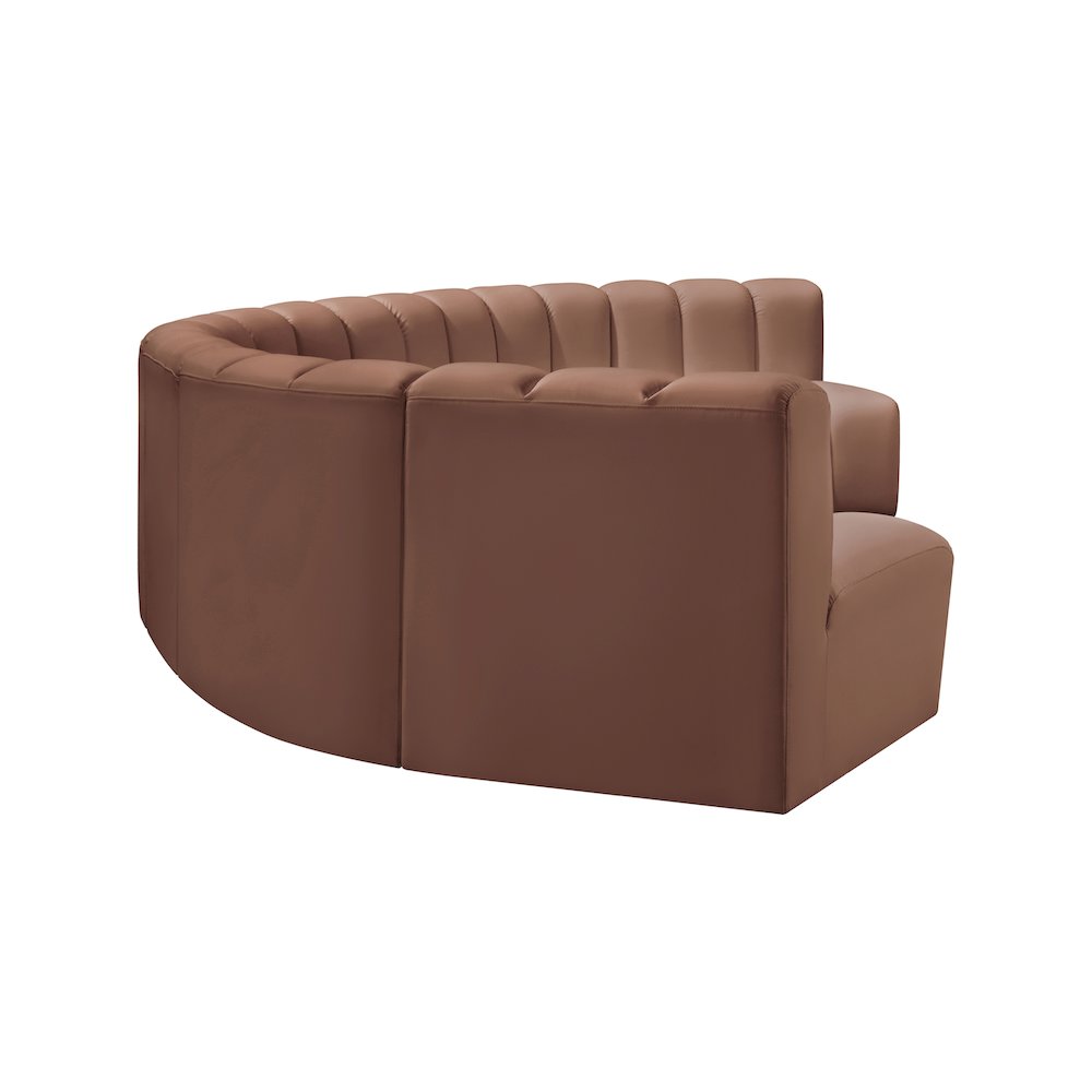 Arc Cognac Vegan Leather Modular Sofa