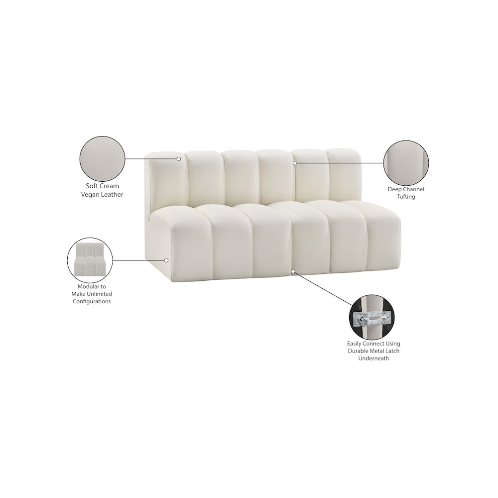 Arc Cream Vegan Leather Modular Sofa
