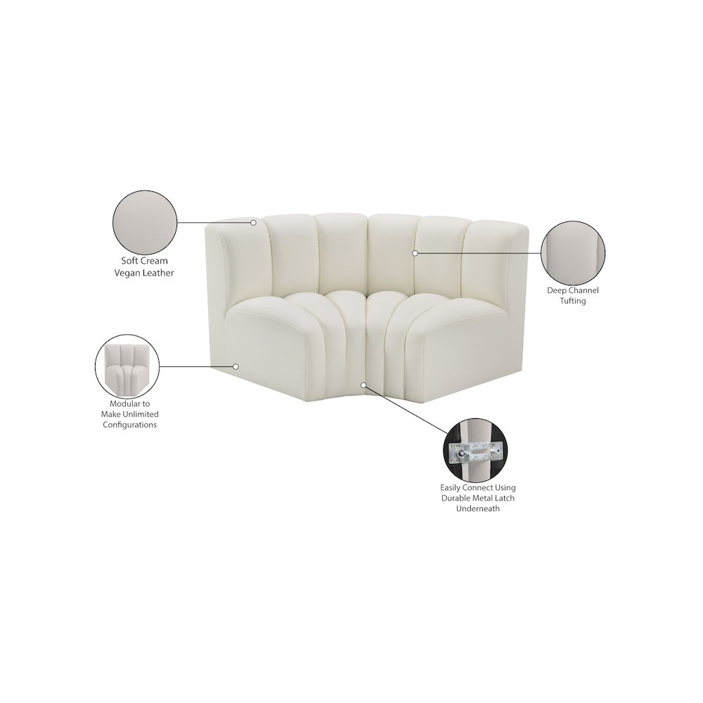 Arc Cream Vegan Leather Modular Sofa