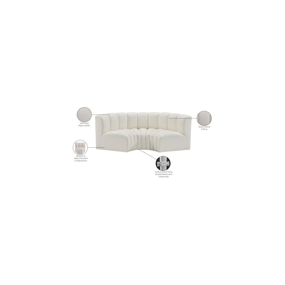 Arc Cream Vegan Leather Modular Sofa