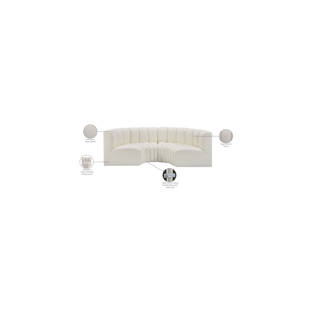 Arc Cream Vegan Leather Modular Sofa