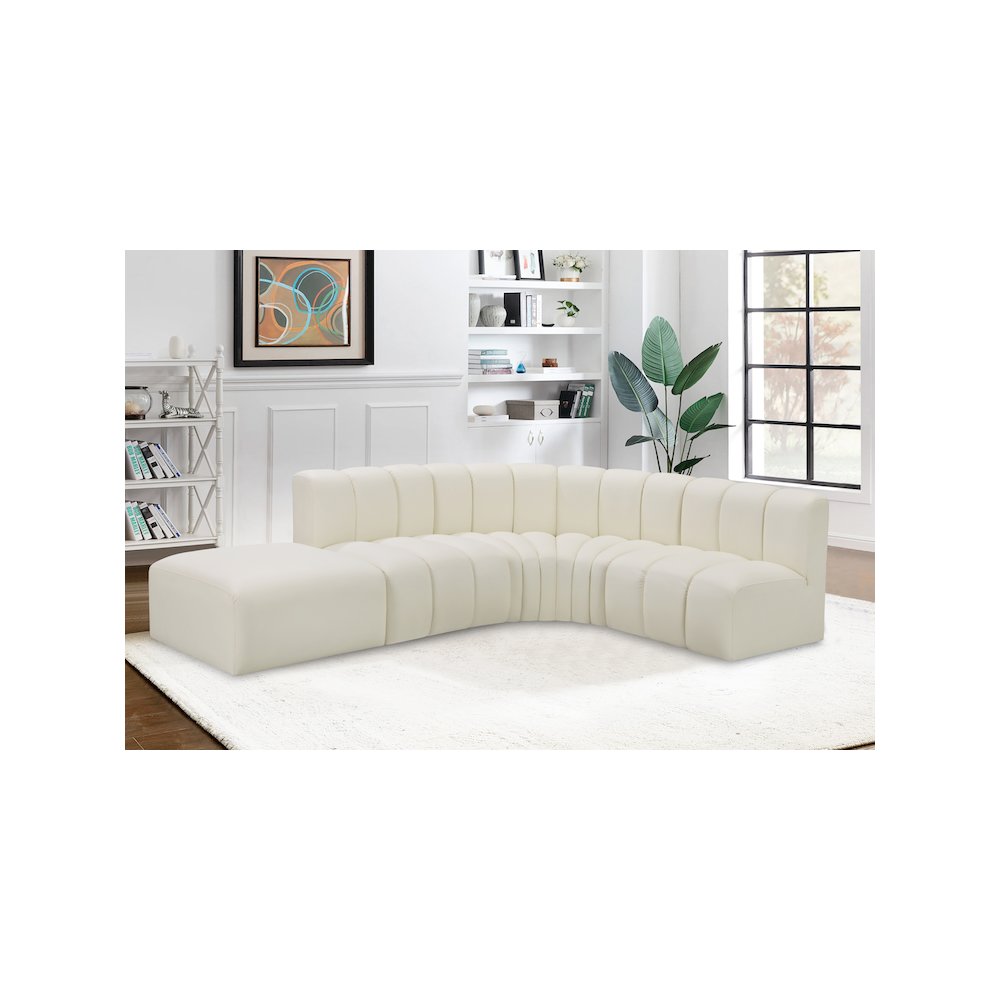 Arc Cream Vegan Leather Modular Sofa