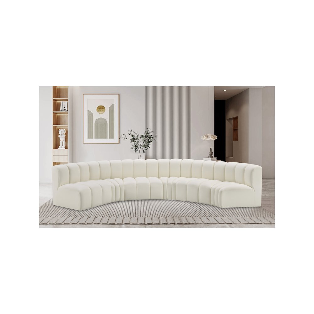 Arc Cream Vegan Leather Modular Sofa