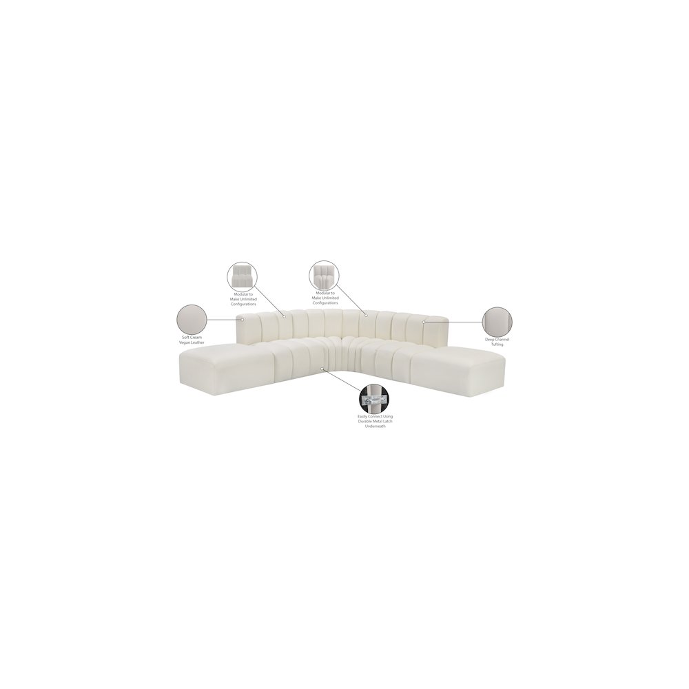 Arc Cream Vegan Leather Modular Sofa