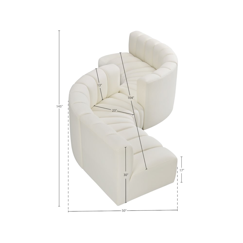 Arc Cream Vegan Leather Modular Sofa