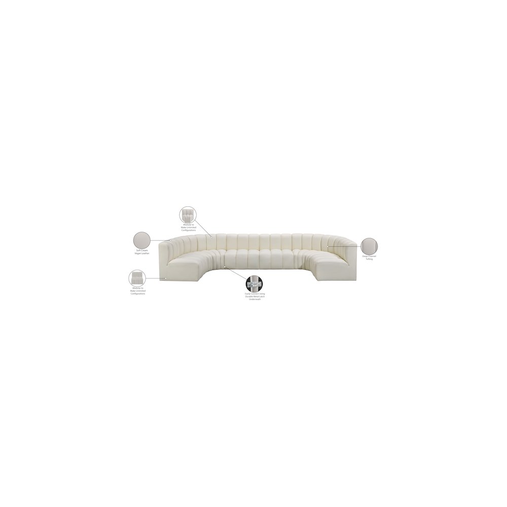 Arc Cream Vegan Leather Modular Sofa