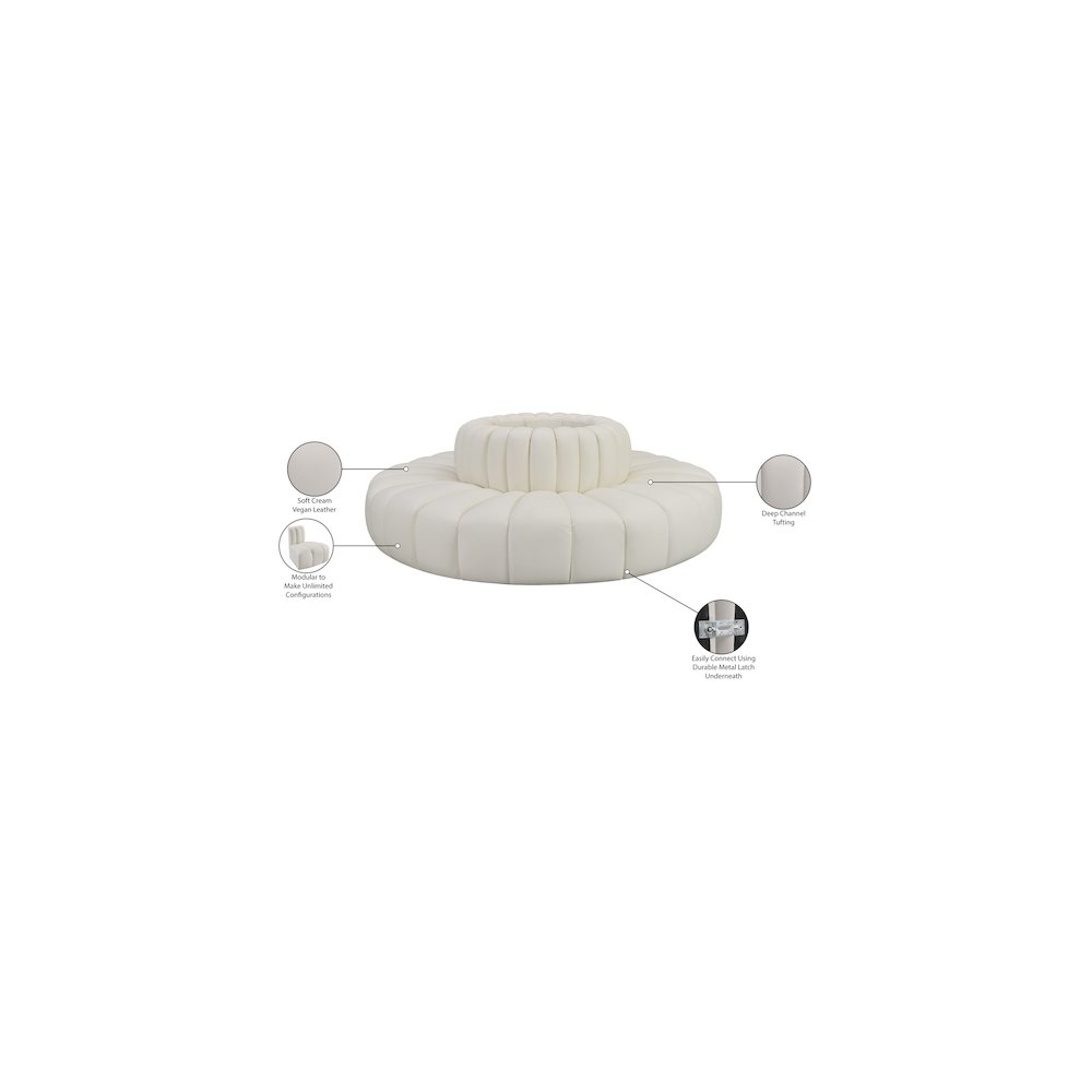 Arc Cream Vegan Leather Modular Sofa