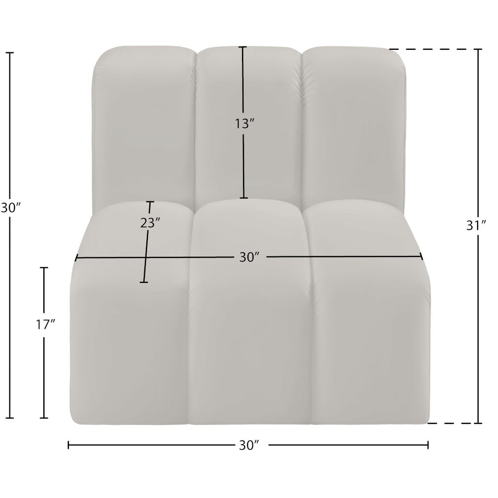 Arc Cream Vegan Leather Straight Chair