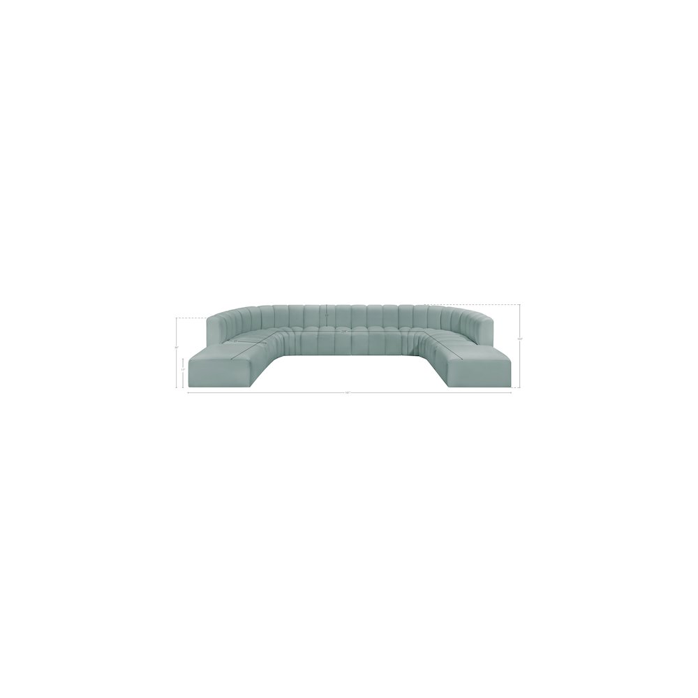 Arc Mint Green Vegan Leather Modular Sofa