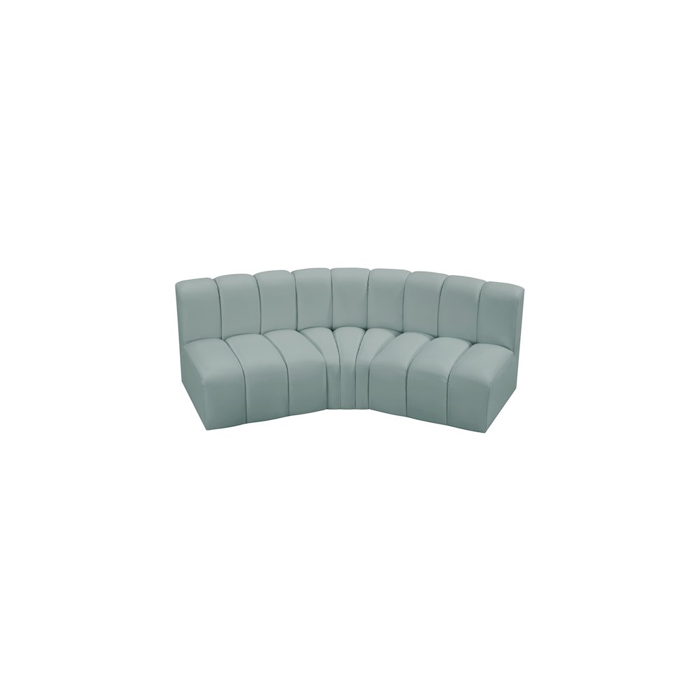 Arc Mint Green Vegan Leather Modular Sofa