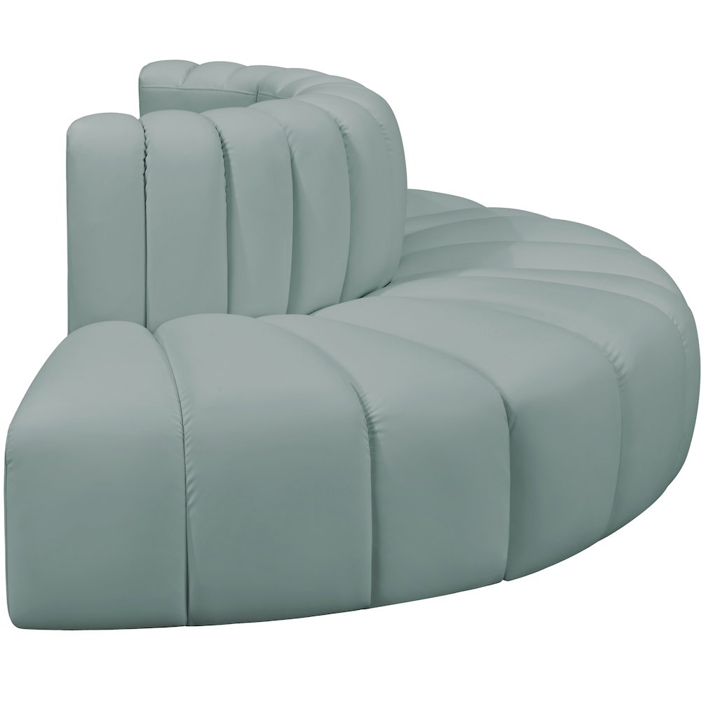 Arc Mint Green Vegan Leather Modular Sofa