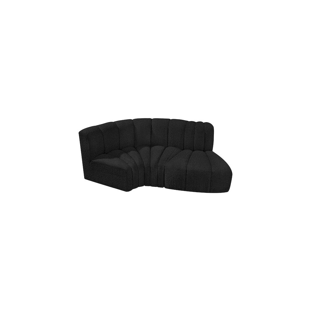Arc Black Boucle Fabric Modular Sofa