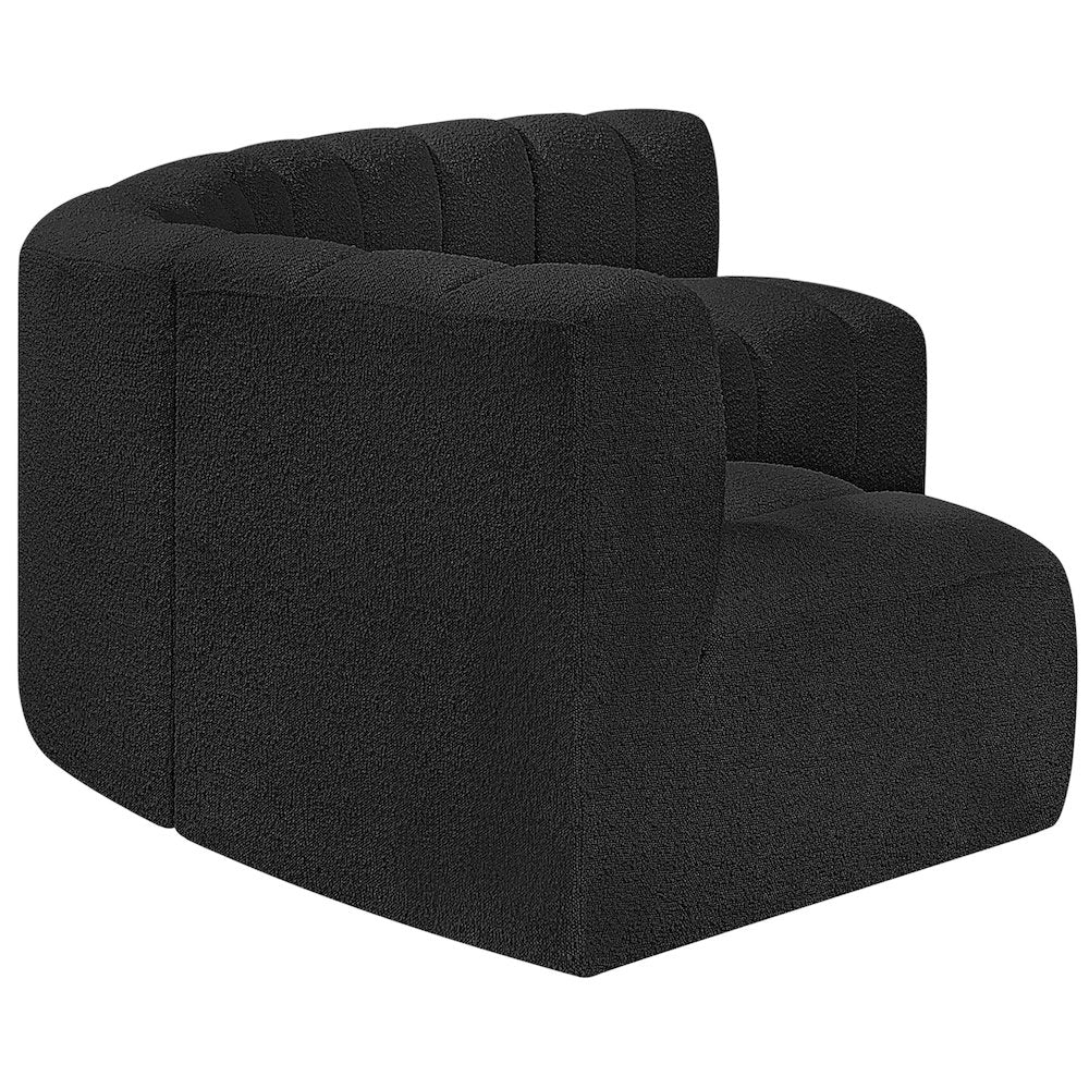Arc Black Boucle Fabric Modular Sofa