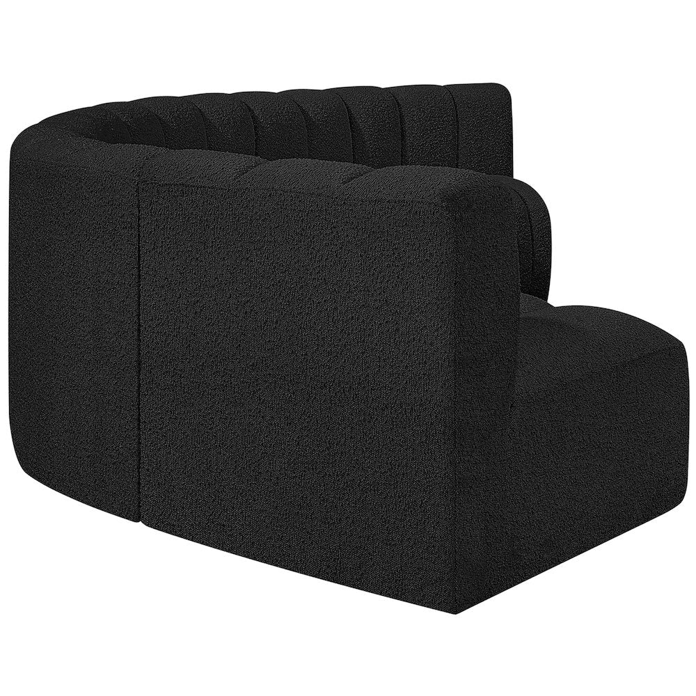 Arc Black Boucle Fabric Modular Sofa