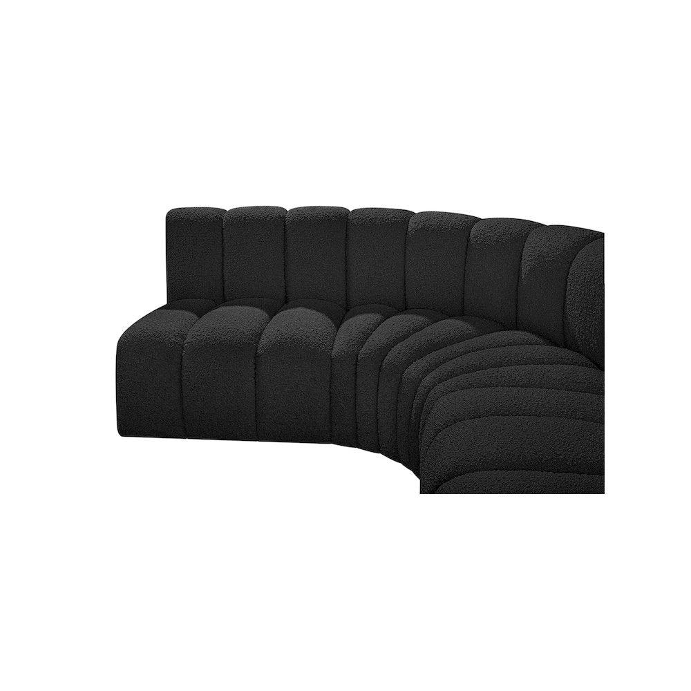 Arc Black Boucle Fabric Modular Sofa