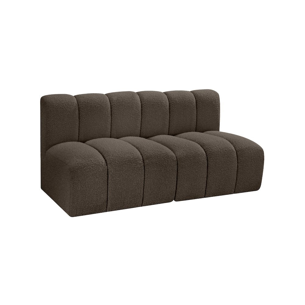 Arc Brown Boucle Fabric Modular Sofa