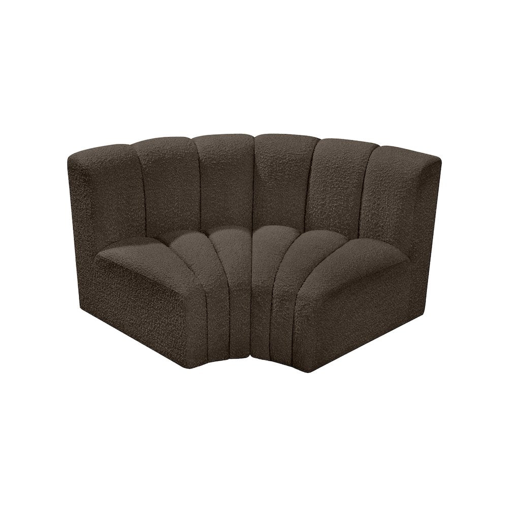 Arc Brown Boucle Fabric Modular Sofa