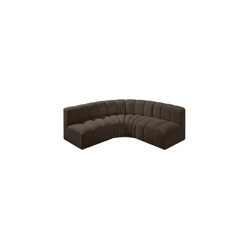 Arc Brown Boucle Fabric Modular Sofa