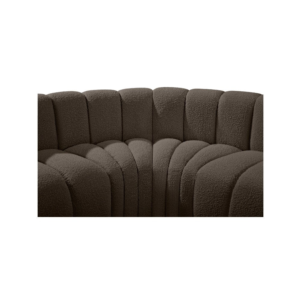 Arc Brown Boucle Fabric Modular Sofa