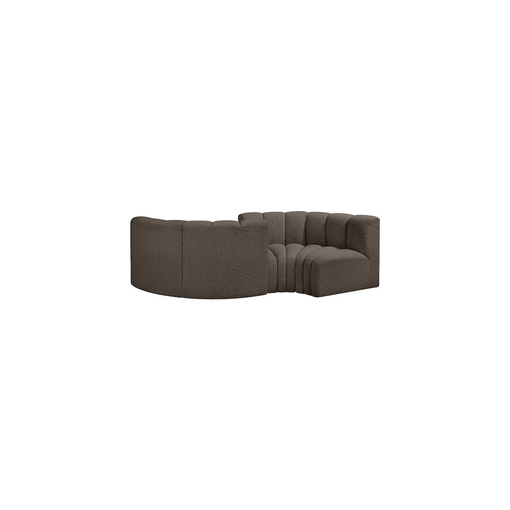 Arc Brown Boucle Fabric Modular Sofa