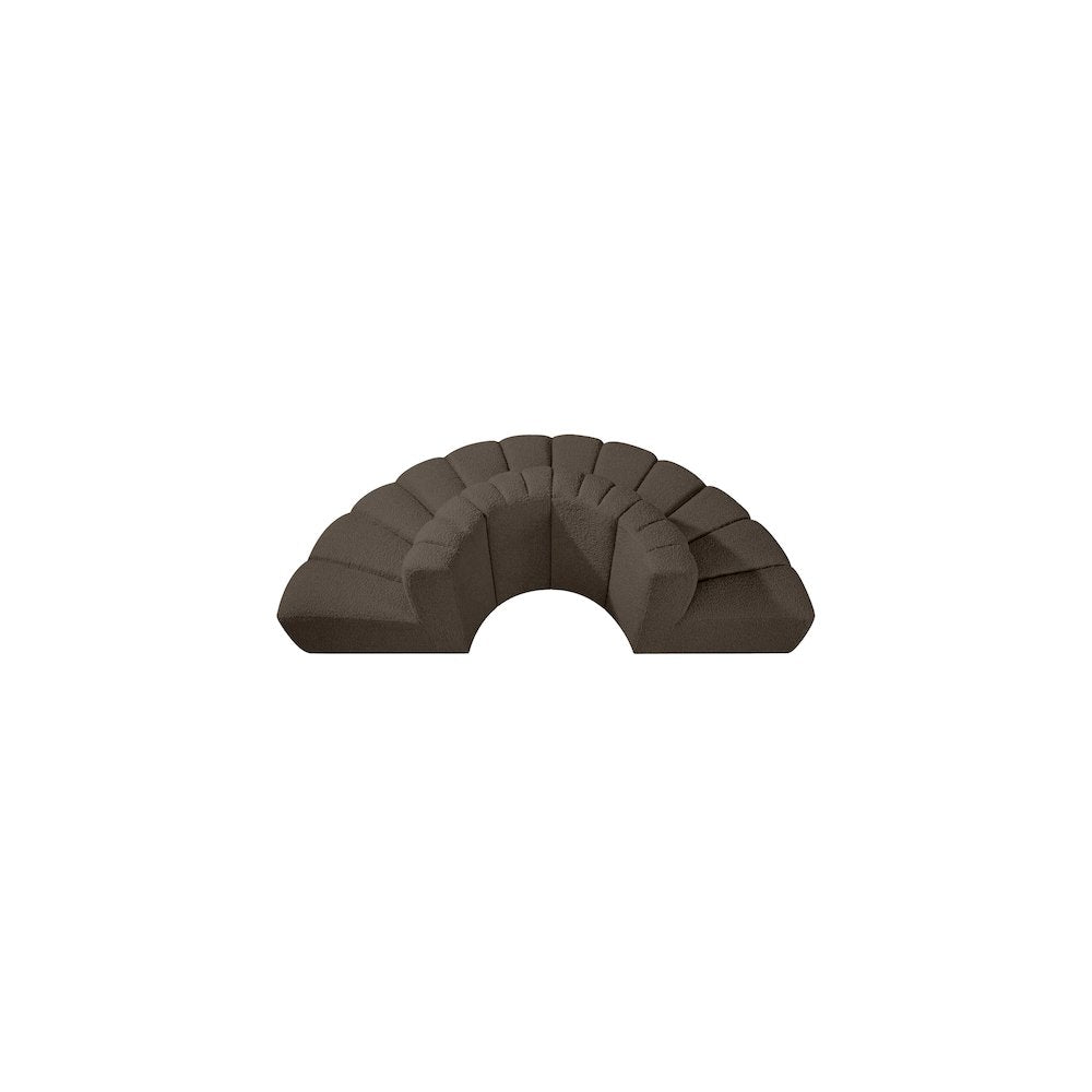 Arc Brown Boucle Fabric Modular Sofa