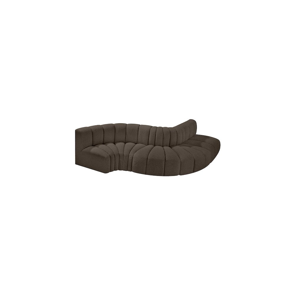 Arc Brown Boucle Fabric Modular Sofa