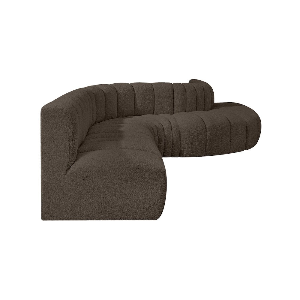 Arc Brown Boucle Fabric Modular Sofa