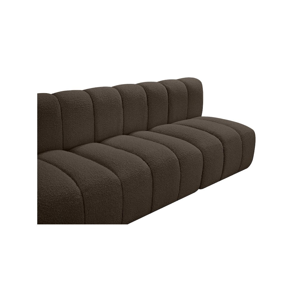 Arc Brown Boucle Fabric Modular Sofa