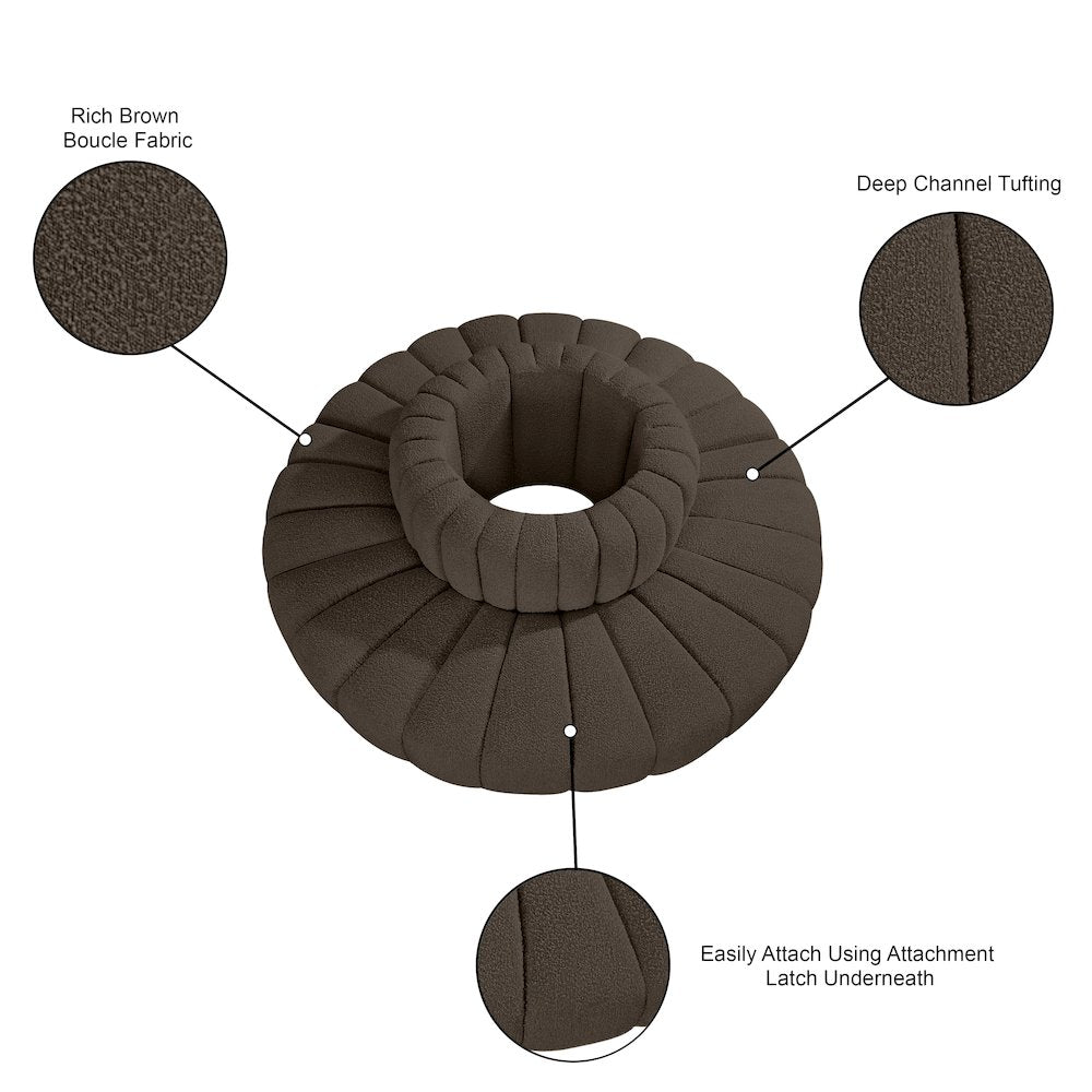 Arc Brown Boucle Fabric Modular Sofa