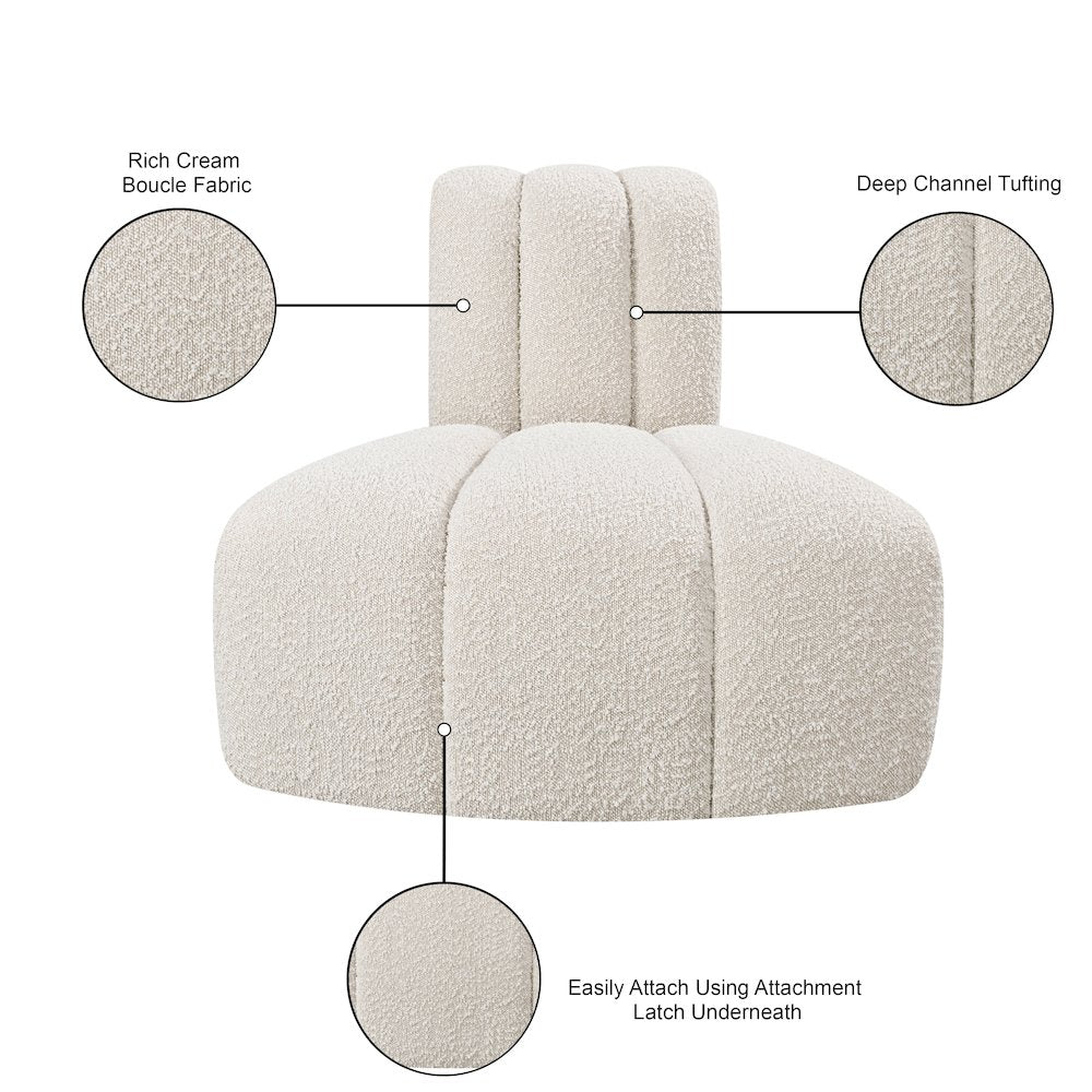 Arc Cream Boucle Fabric Reverse Corner