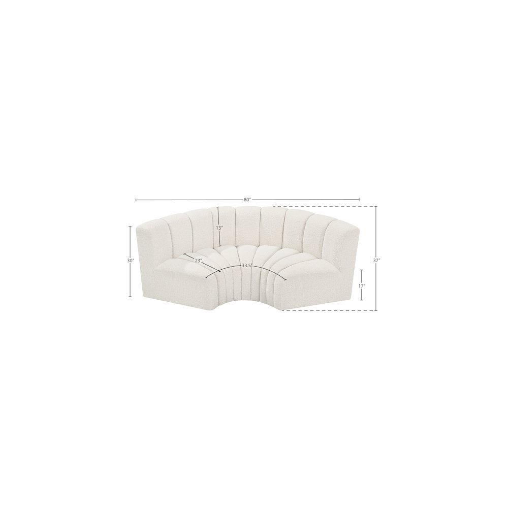 Arc Cream Boucle Fabric Modular Sofa