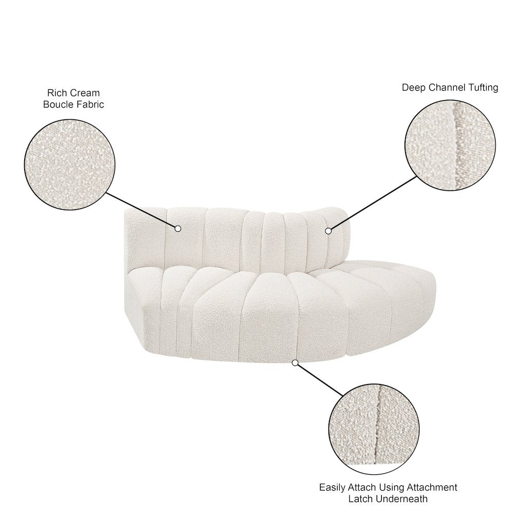 Arc Cream Boucle Fabric Modular Sofa