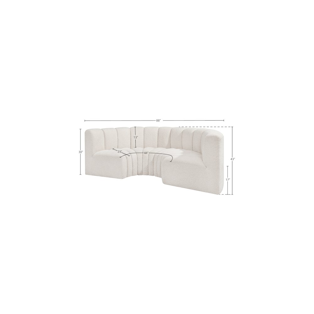 Arc Cream Boucle Fabric Modular Sofa