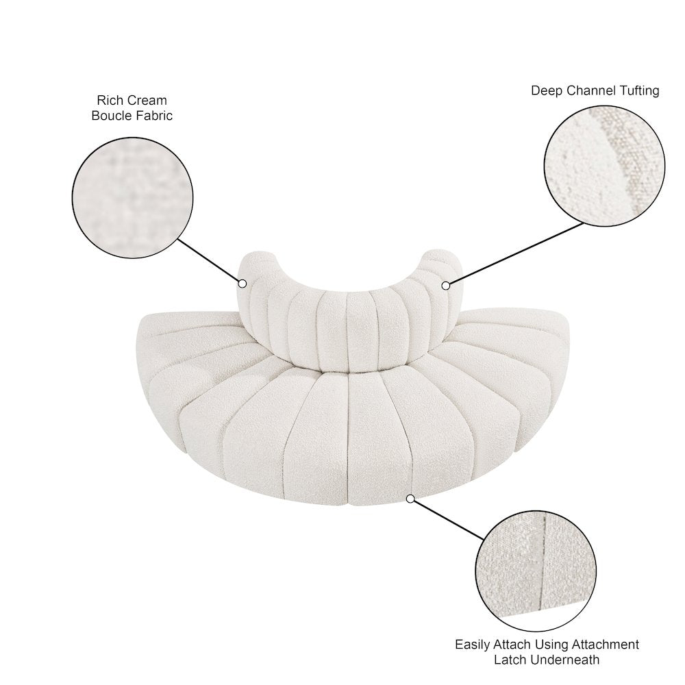 Arc Cream Boucle Fabric Modular Sofa
