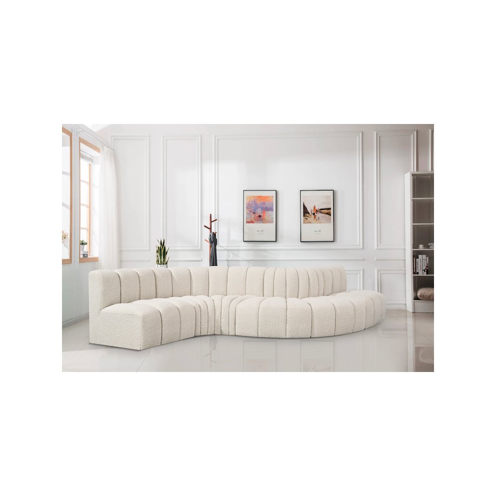 Arc Cream Boucle Fabric Modular Sofa
