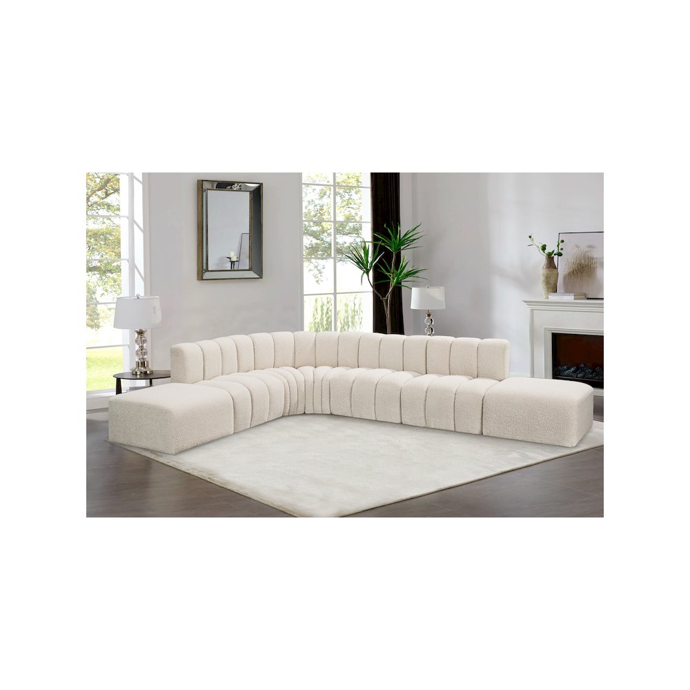 Arc Cream Boucle Fabric Modular Sofa