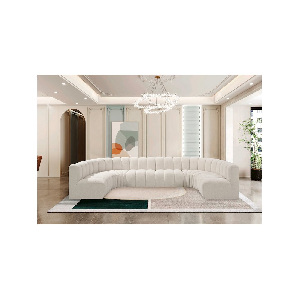 Arc Cream Boucle Fabric Modular Sofa