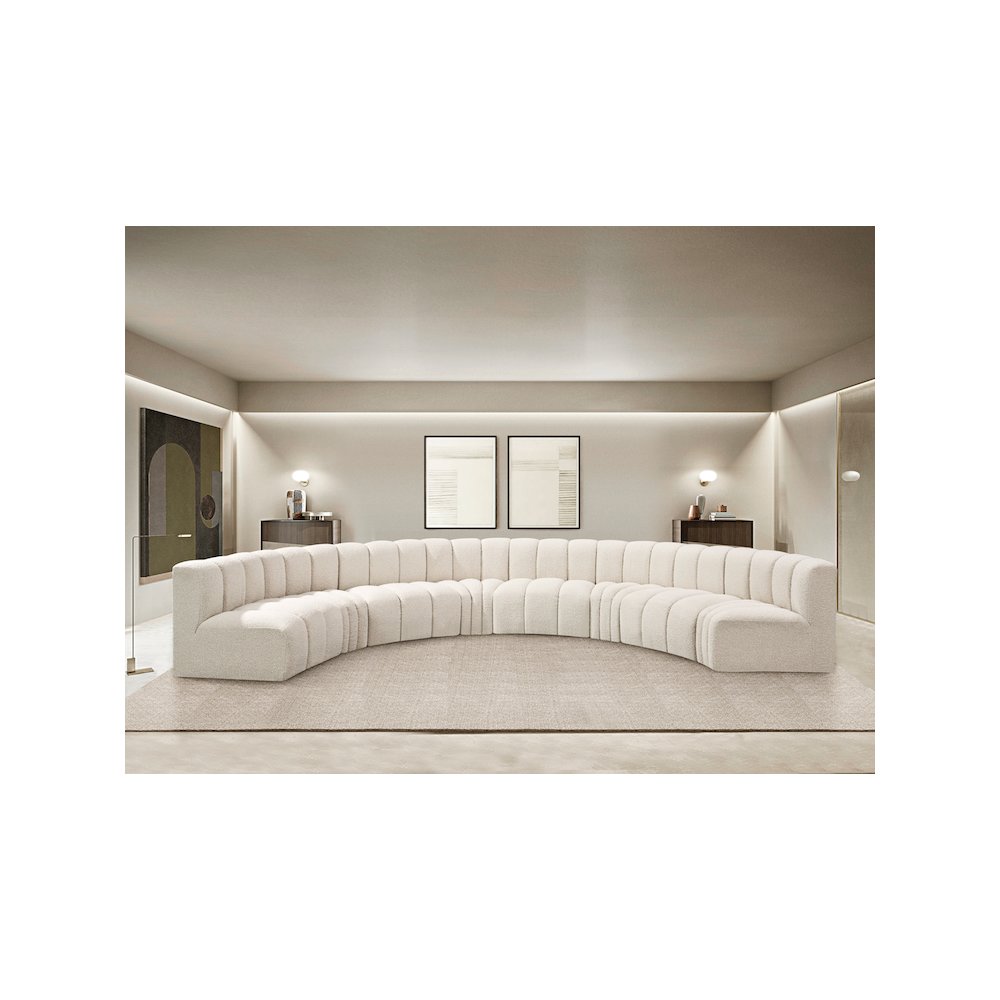 Arc Cream Boucle Fabric Modular Sofa