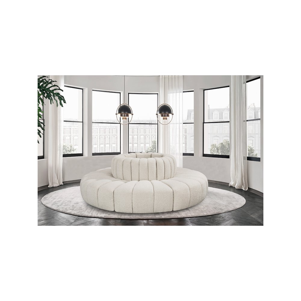 Arc Cream Boucle Fabric Modular Sofa