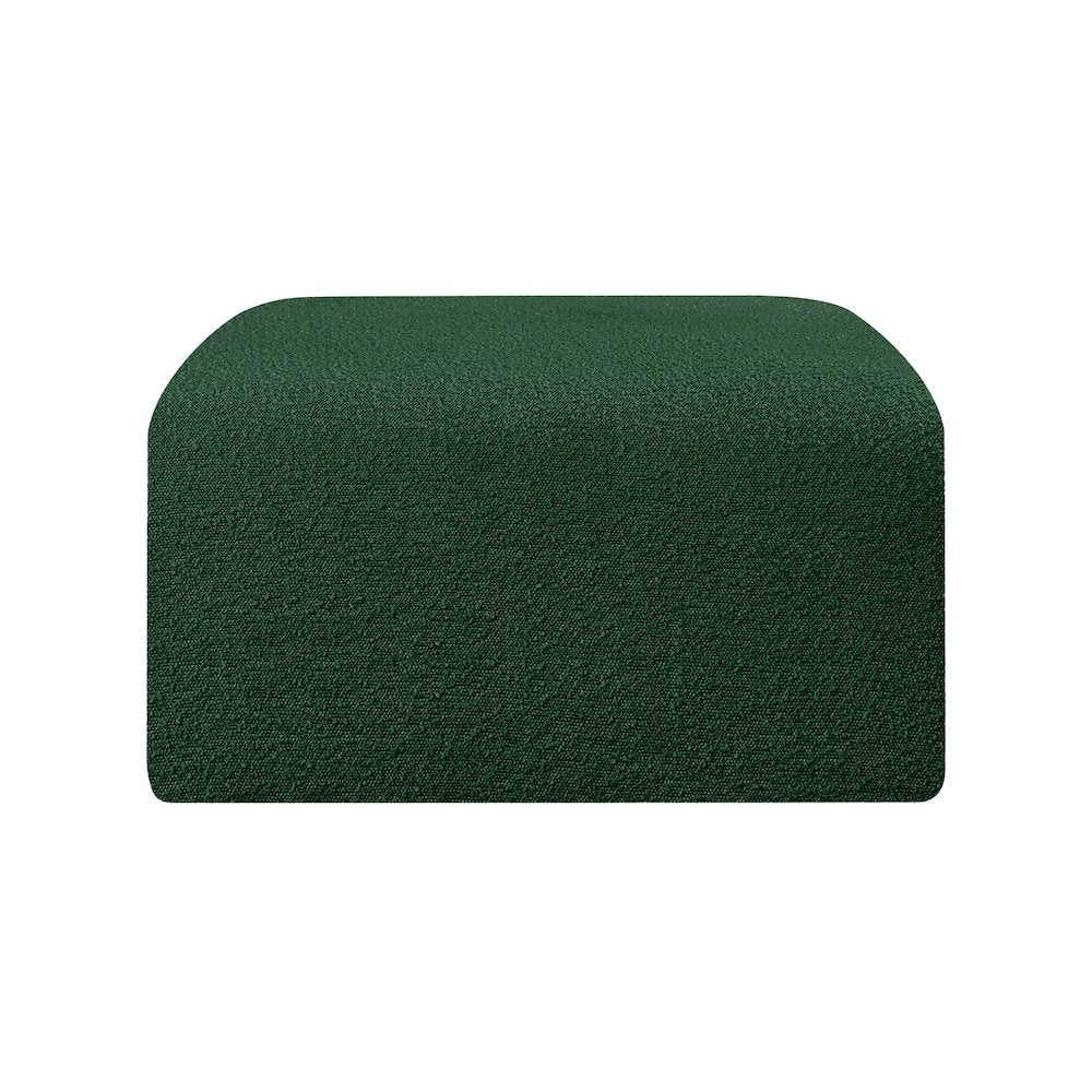 Arc Green Boucle Fabric Ottoman