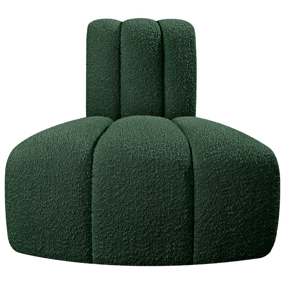 Arc Green Boucle Fabric Reverse Corner
