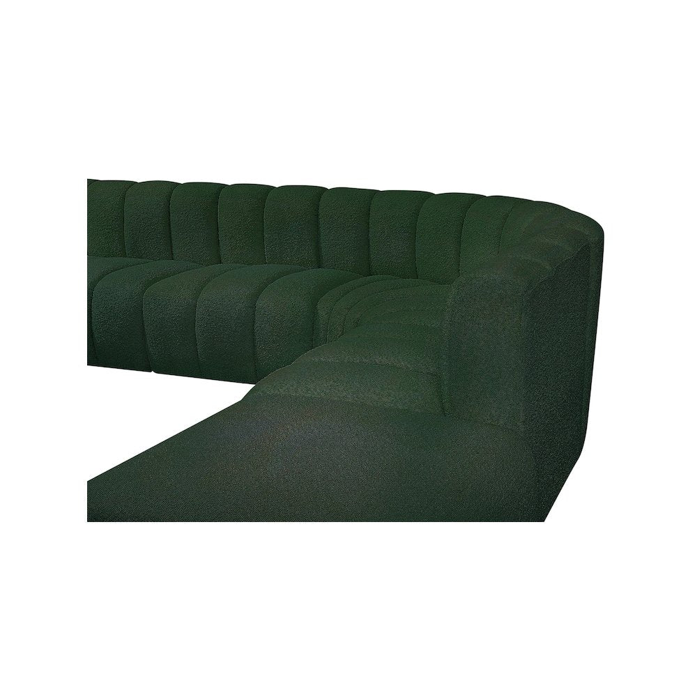 Arc Green Boucle Fabric Modular Sofa