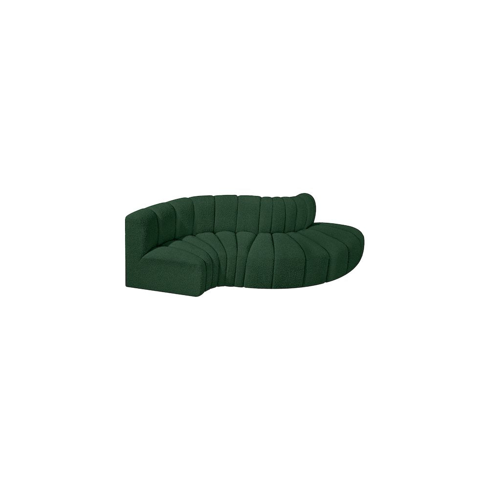 Arc Green Boucle Fabric Modular Sofa