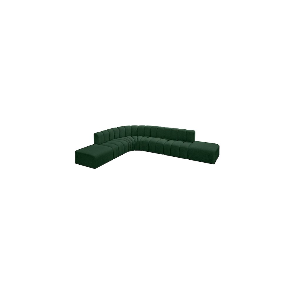 Arc Green Boucle Fabric Modular Sofa