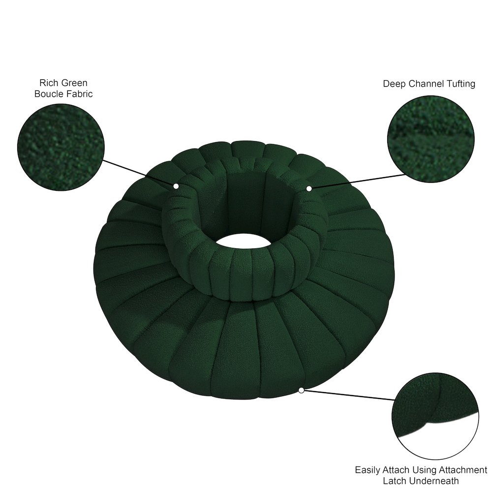 Arc Green Boucle Fabric Modular Sofa